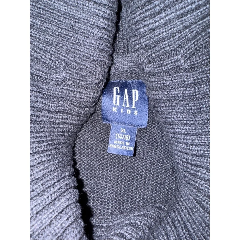 Gap Boys Black Cableknit Sweater‎ Gap Kids Sz XL 14-16 Fisherman New